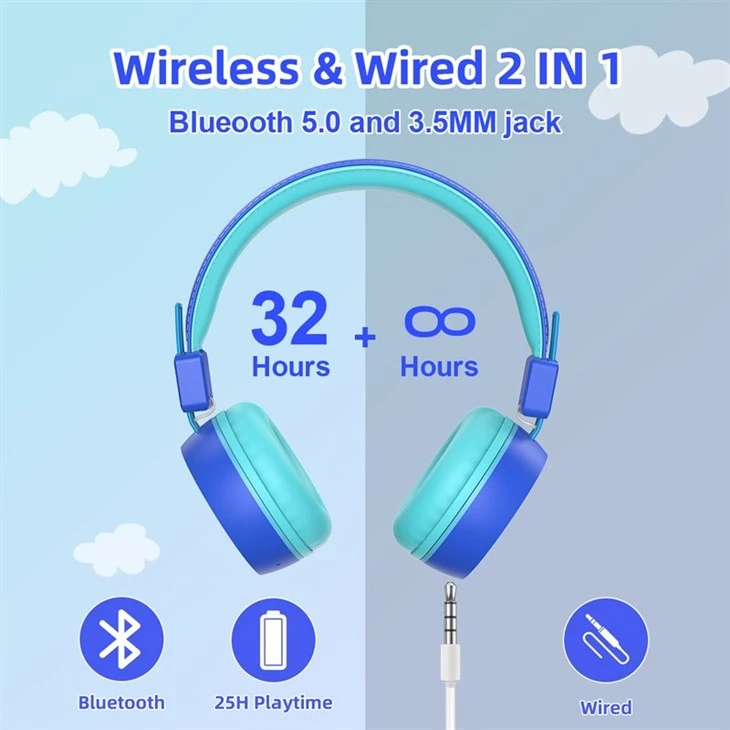 RGB Wireless Headphones For Kids