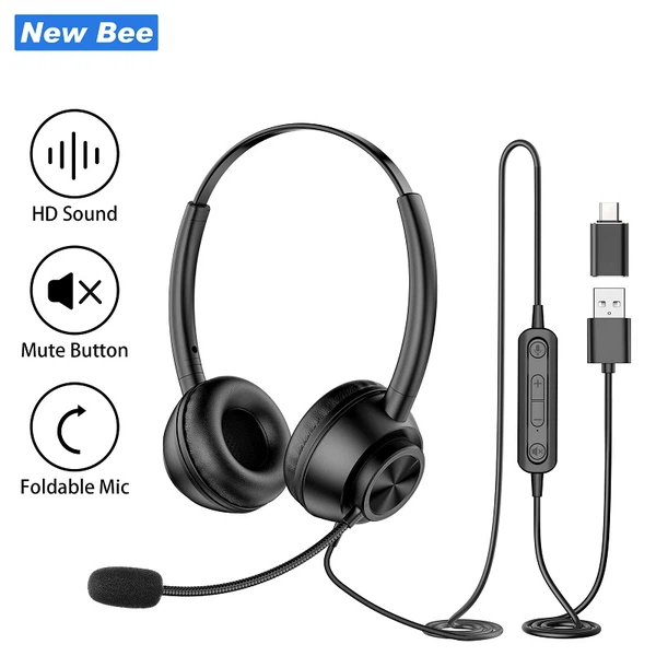 USB Headset With Flexible Microphone USB Headset With Flexible Microphone